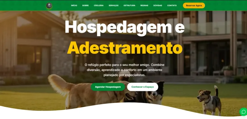 Site profissional criado pela Auto Social Flow para Hotel Pet RK9