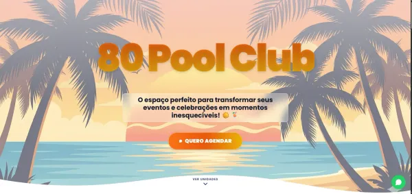 Site criado pela Auto Social Flow para 80 Pool Club